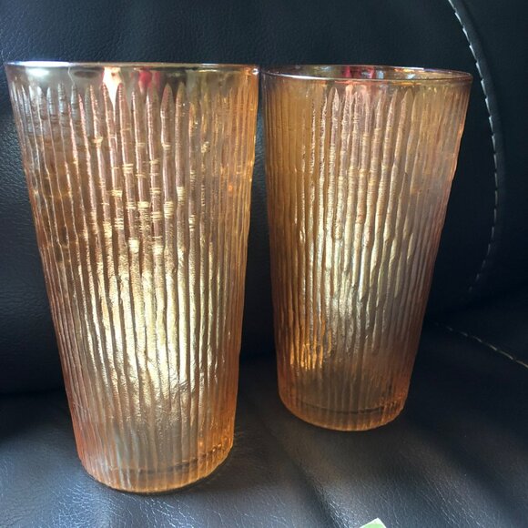 2 Jeannette Marigold Tall Iridescent Carnival Tree Bark 7" - Picture 4 of 4